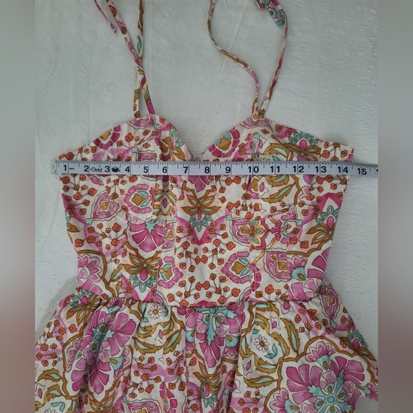 Misa Los Angeles Pink and Green Patterned Maxi Dress - Picture 6 of 11